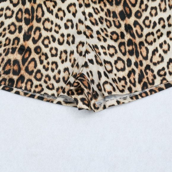 Generation Love Shorts XL Womens Leopard Print Side Pockets Mid Rise Brown - Picture 5 of 7